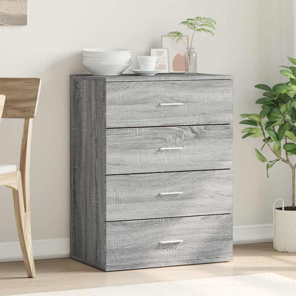 skab 60x39x80 cm konstrueret træ grå sonoma-eg