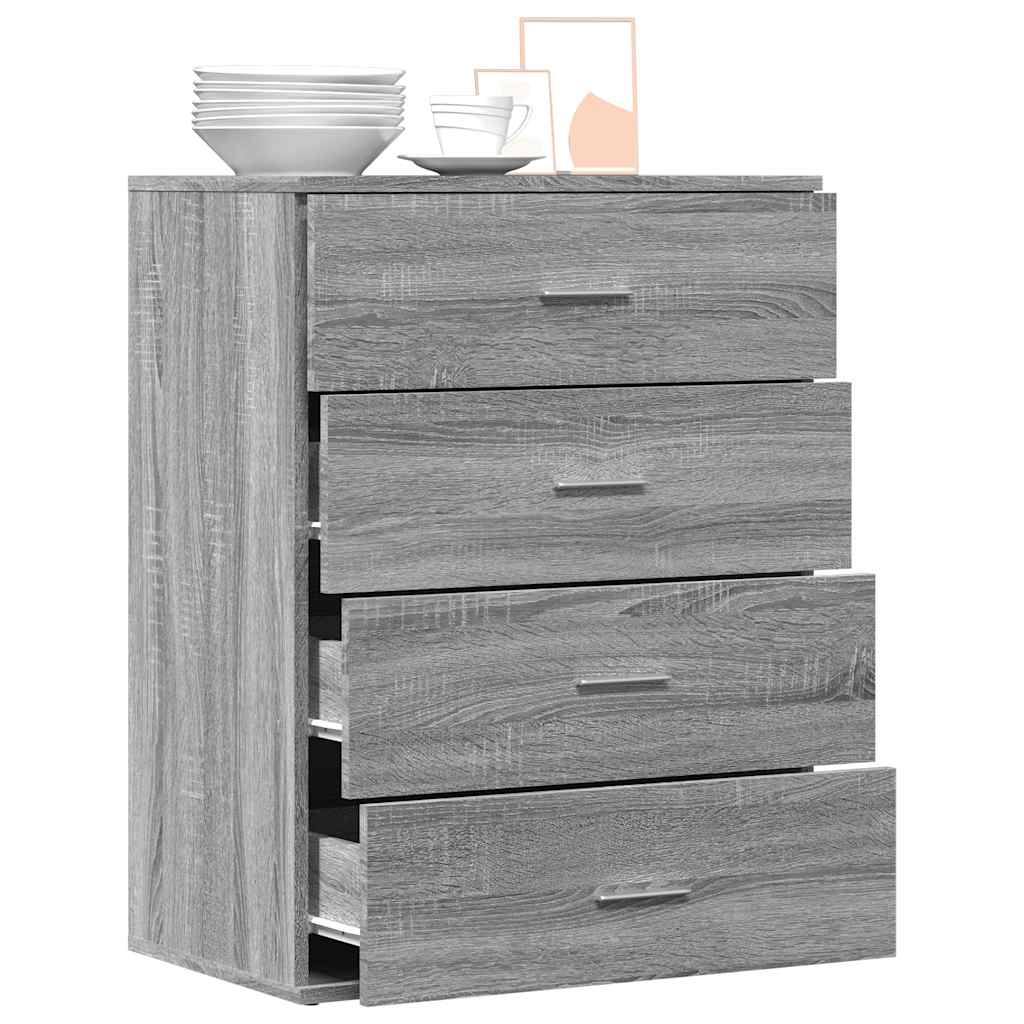 skab 60x39x80 cm konstrueret træ grå sonoma-eg