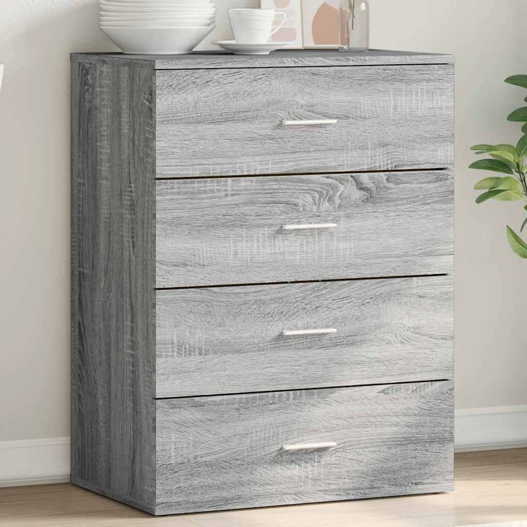 skab 60x39x80 cm konstrueret træ grå sonoma-eg