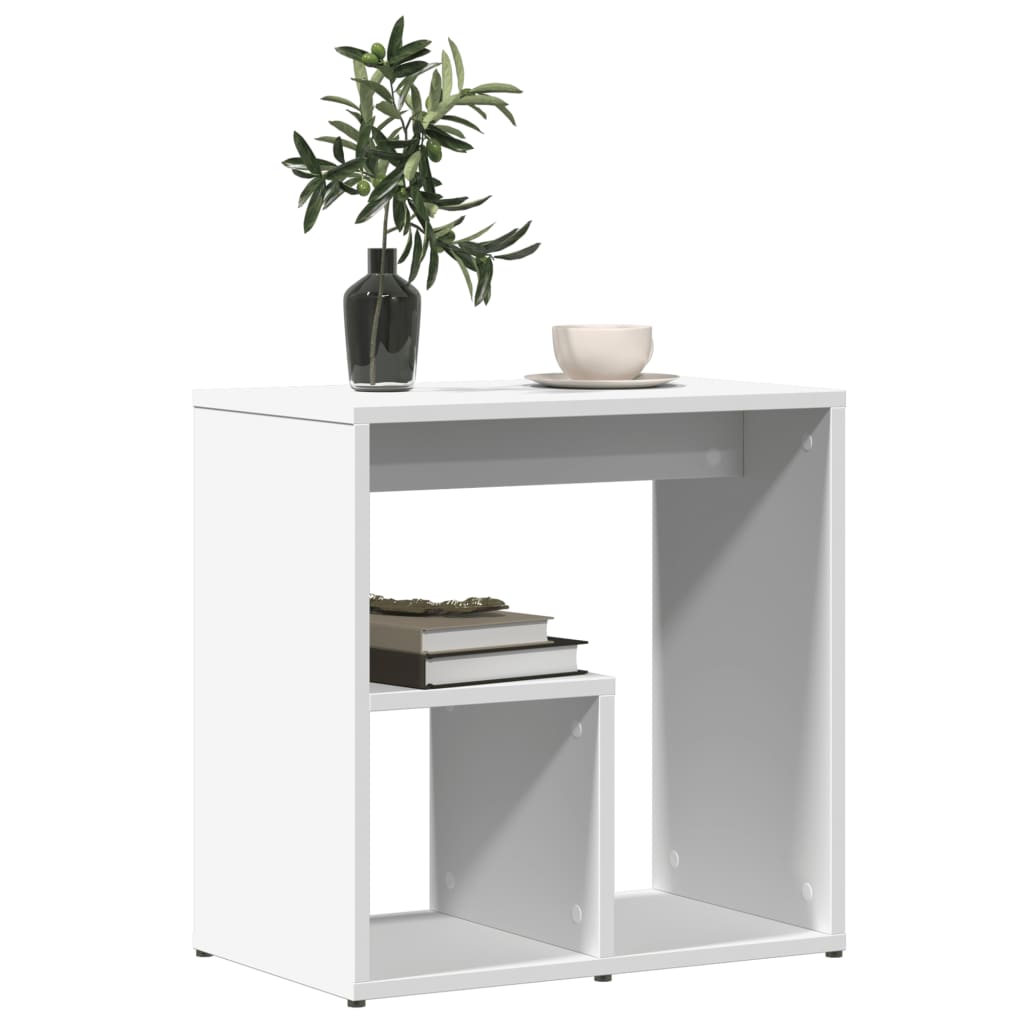 sideborde 2 stk. 50x30x50 cm konstrueret træ hvid