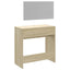 makeupbord med spejl 80x39x80 cm sonoma-eg