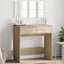 makeupbord med spejl 80x39x80 cm sonoma-eg