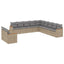 havesofasæt 11 dele med hynder polyrattan beige