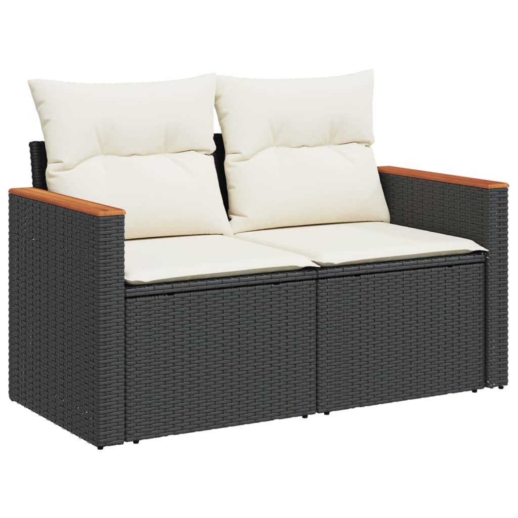 sofasæt til haven 8 dele med hynder polyrattan sort