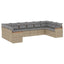 havesofasæt 10 dele med hynder polyrattan beige