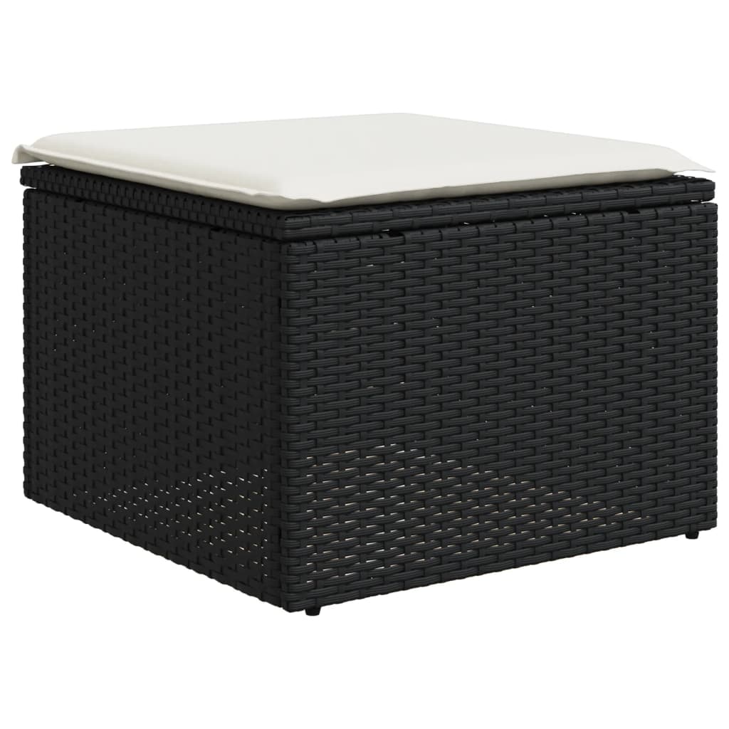 sofasæt til haven 9 dele med hynder polyrattan sort