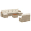 sofasæt til haven 10 dele med hynder polyrattan beige