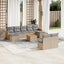 havesofasæt 10 dele med hynder polyrattan beige