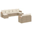 sofasæt til haven 9 dele med hynder polyrattan beige