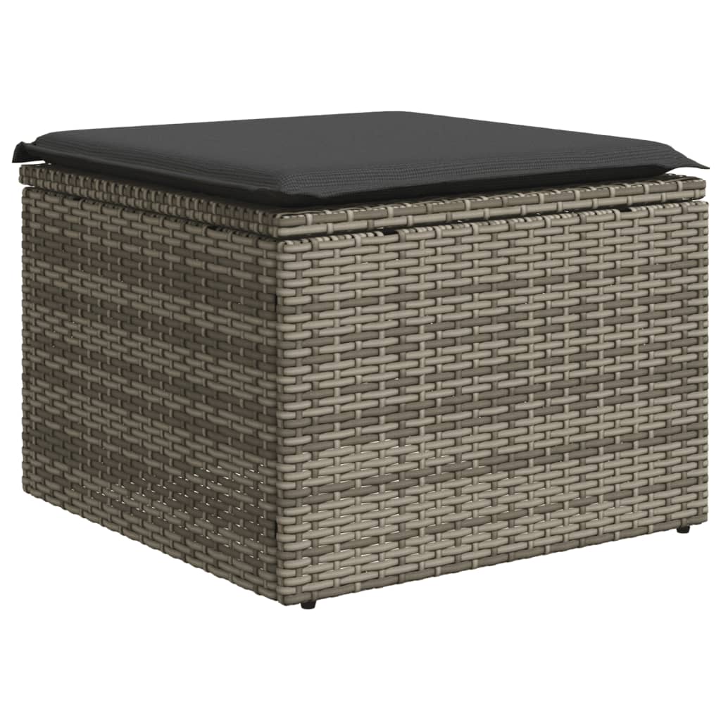 sofasæt til haven 9 dele med hynder polyrattan grå