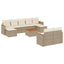 sofasæt til haven 10 dele med hynder polyrattan beige