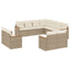sofasæt til haven 11 dele med hynder polyrattan beige