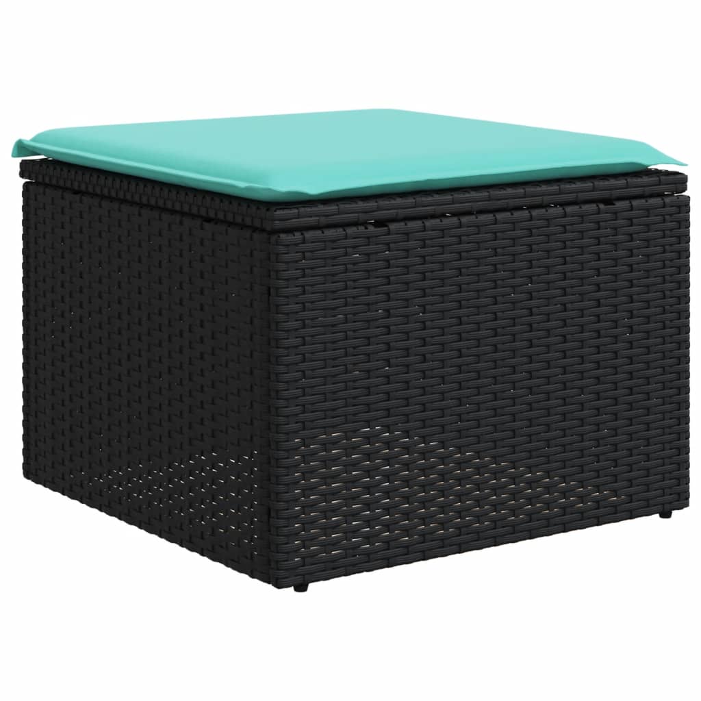 12-delt havesofasæt med hynder sort polyrattan