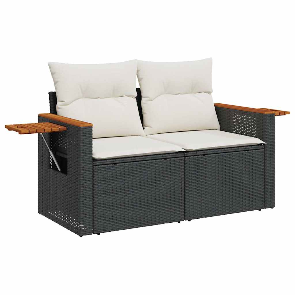sofasæt til haven 8 dele med hynder polyrattan sort