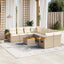 sofasæt til haven 9 dele med hynder polyrattan beige