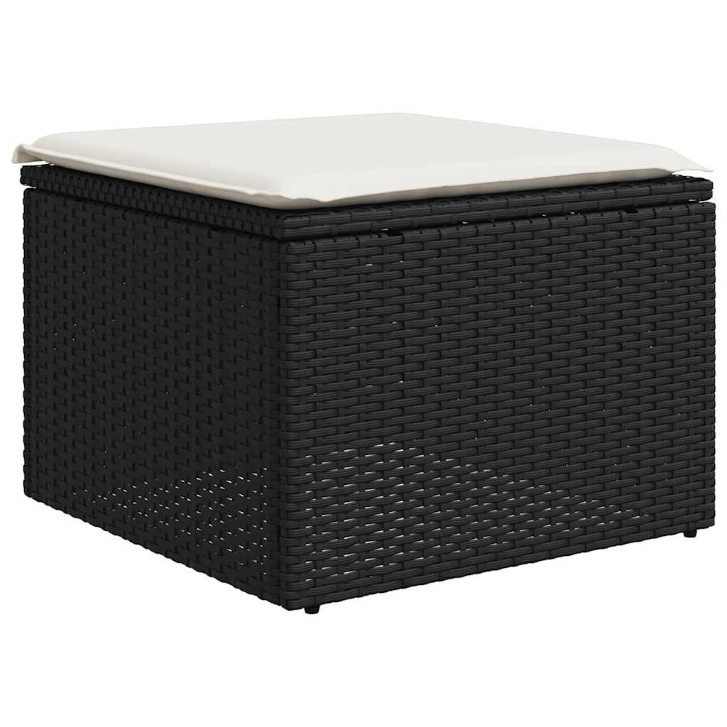 sofasæt til haven 4 dele med hynder polyrattan sort