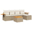 sofasæt til haven 6 dele med hynder polyrattan beige