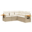 sofasæt til haven 5 dele med hynder polyrattan beige