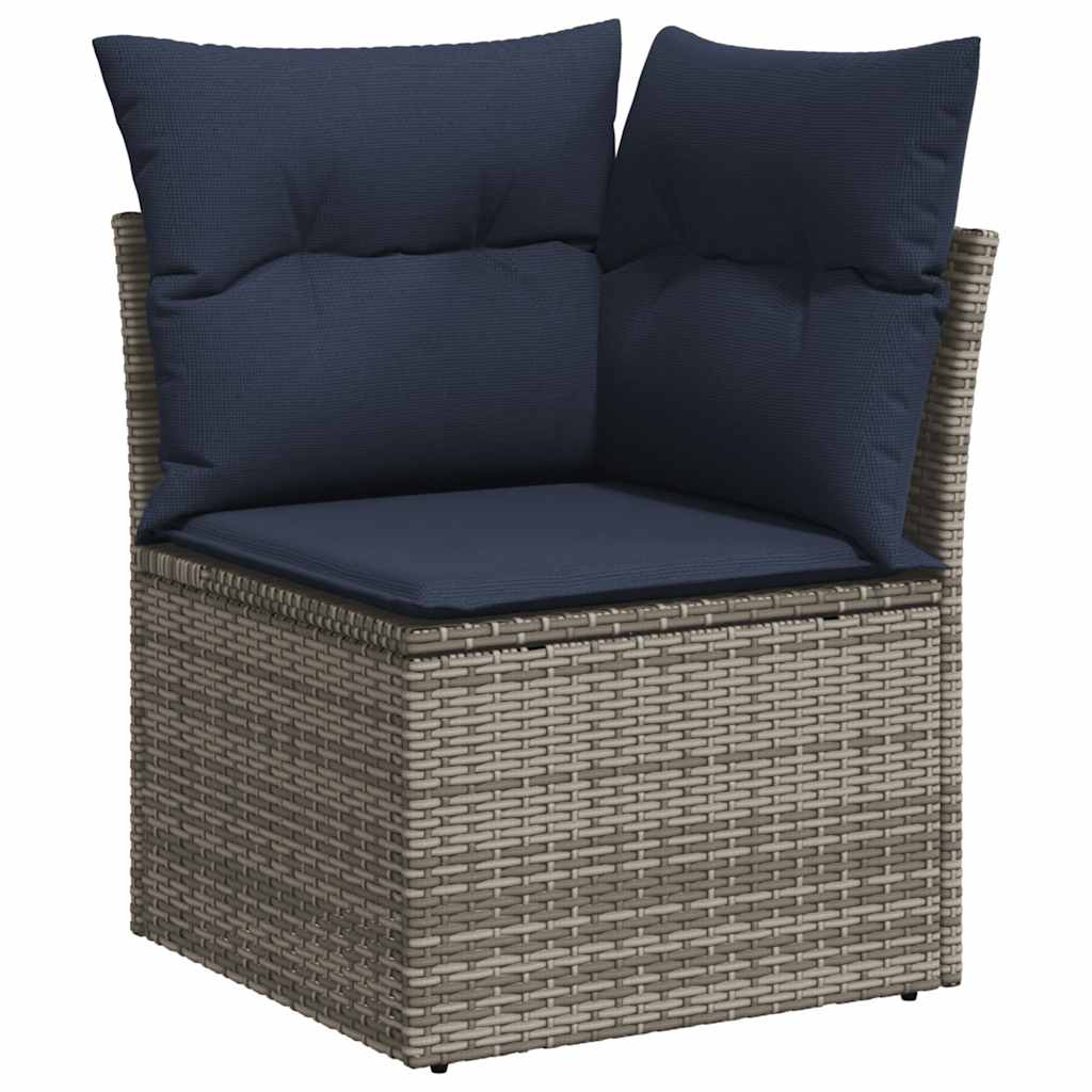 sofasæt til haven 5 dele med hynder polyrattan grå
