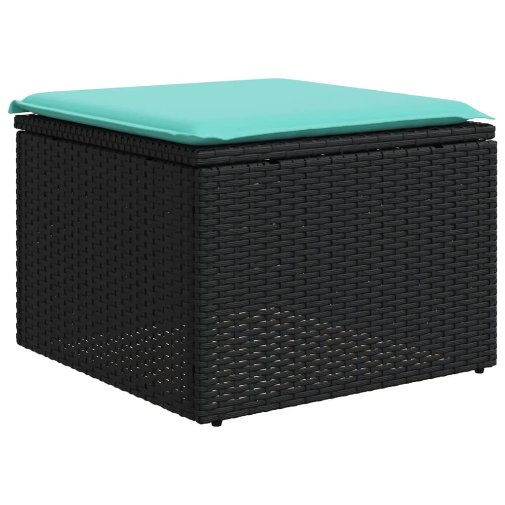 sofasæt til haven 8 dele med hynder polyrattan sort