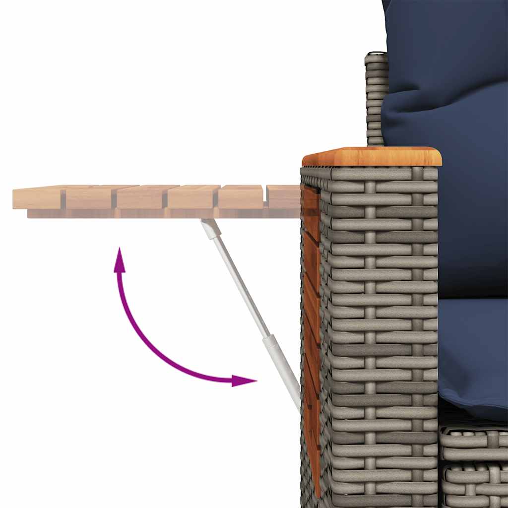 sofasæt til haven 8 dele med hynder polyrattan grå