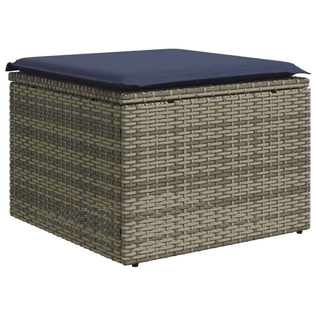 sofasæt til haven 9 dele med hynder polyrattan grå
