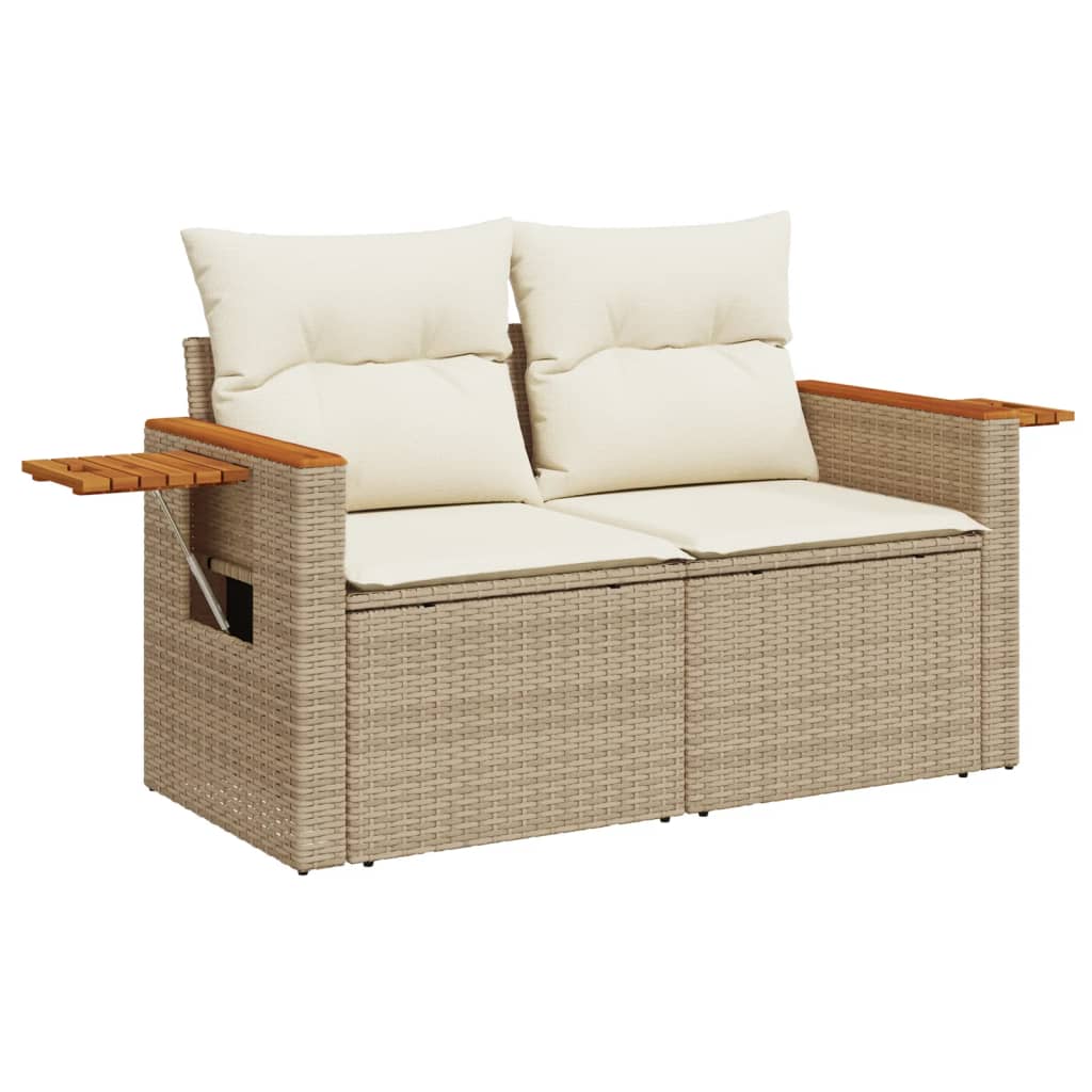 sofasæt til haven 10 dele med hynder polyrattan beige