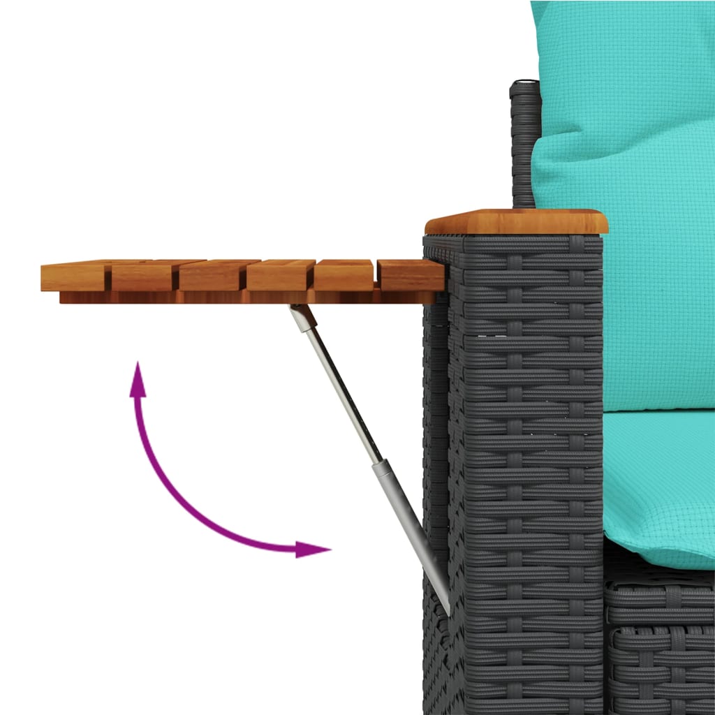 sofasæt til haven 10 dele med hynder polyrattan sort