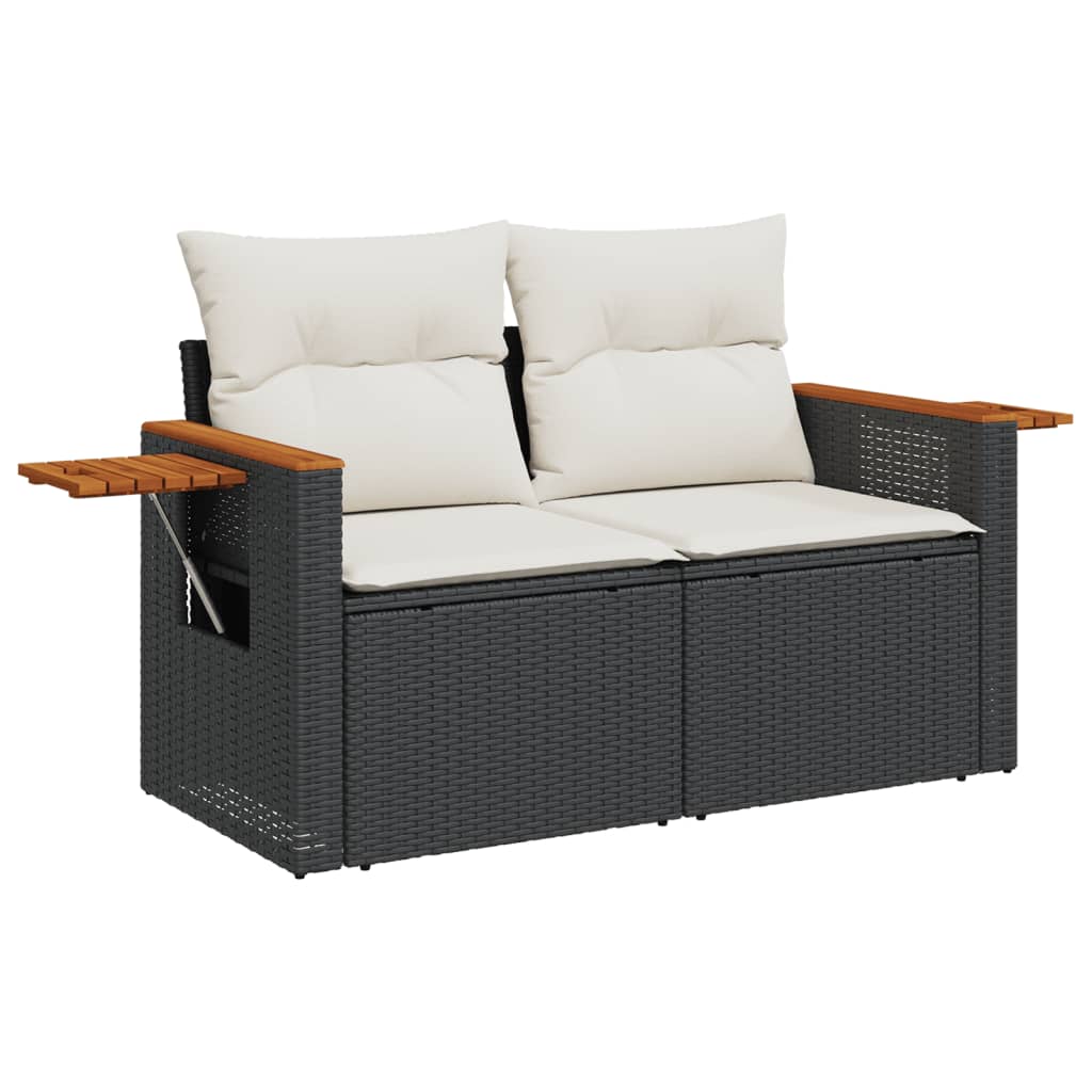 sofasæt til haven 11 dele med hynder polyrattan sort