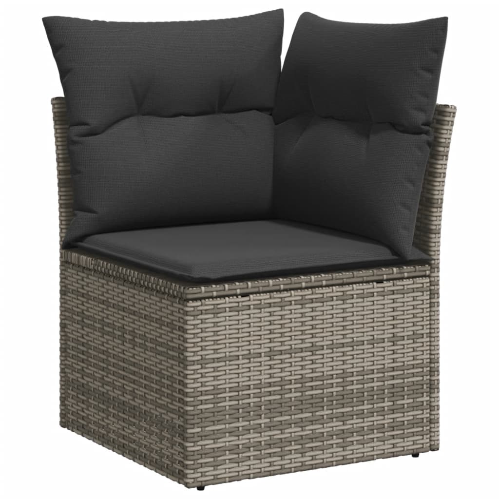 loungesæt til haven 11 dele med hynder polyrattan grå
