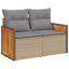 sofasæt til haven 7 dele med hynder polyrattan beige