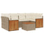 sofasæt til haven 7 dele med hynder polyrattan beige