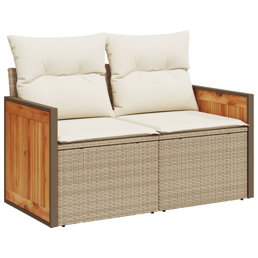 sofasæt til haven 8 dele med hynder polyrattan beige