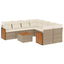 sofasæt til haven 9 dele med hynder polyrattan beige