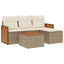 sofasæt til haven 5 dele med hynder polyrattan beige