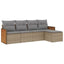 sofasæt til haven 5 dele med hynder polyrattan beige