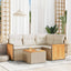 sofasæt til haven 5 dele med hynder polyrattan beige