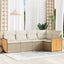 sofasæt til haven 5 dele med hynder polyrattan beige