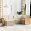 sofasæt til haven 6 dele med hynder polyrattan beige