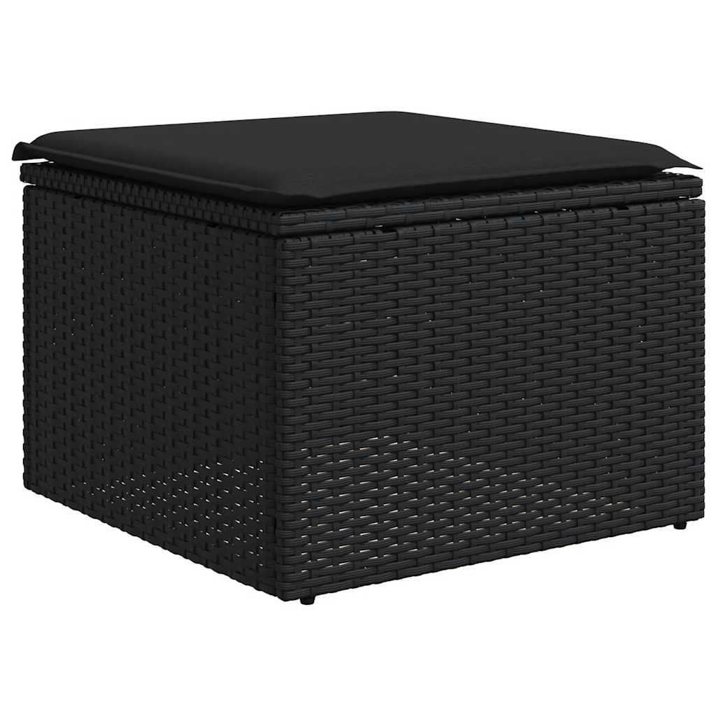 sofasæt til haven 7 dele med hynder polyrattan sort