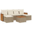 sofasæt til haven 7 dele med hynder polyrattan beige
