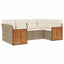 sofasæt til haven 6 dele med hynder polyrattan beige