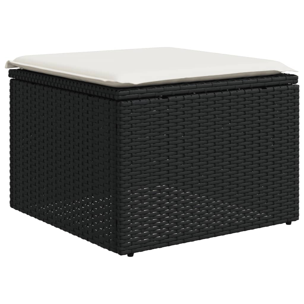 sofasæt til haven 9 dele med hynder polyrattan sort