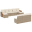 sofasæt til haven 10 dele med hynder polyrattan beige