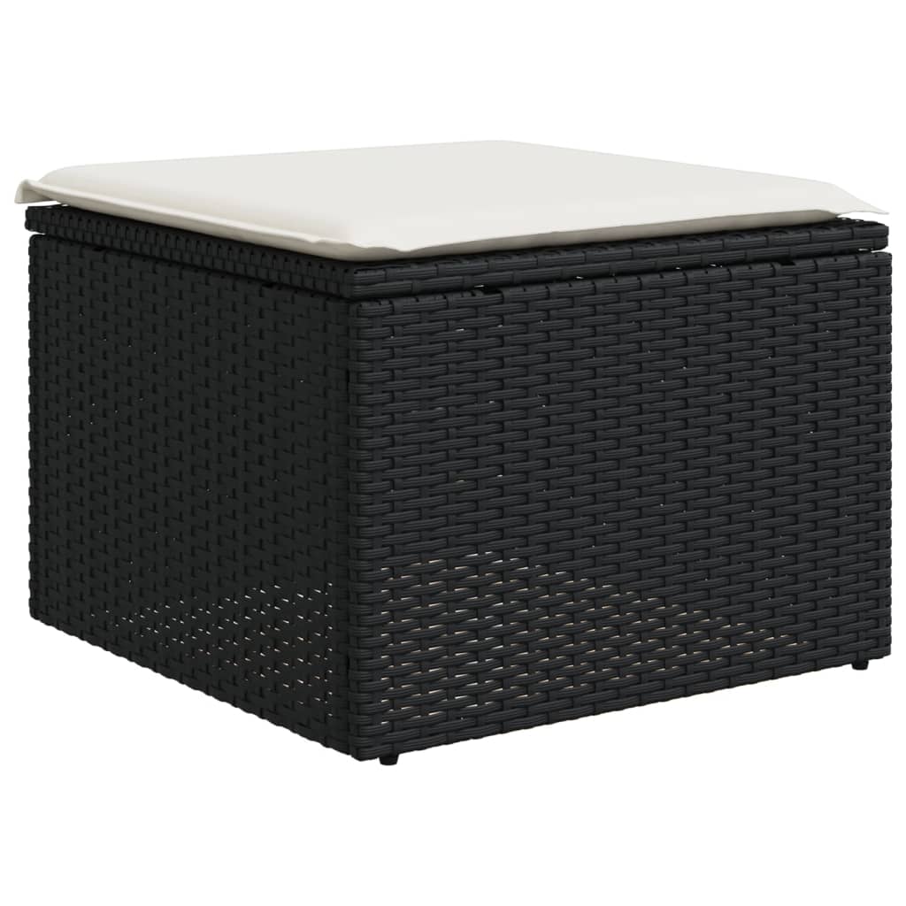 sofasæt til haven 9 dele med hynder polyrattan sort