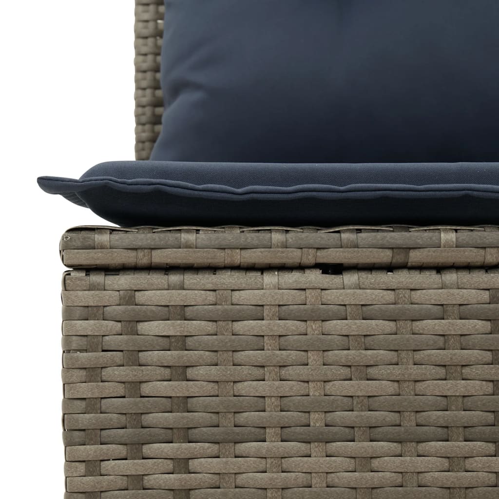 havesofasæt med 10 dele og hynder grå polyrattan