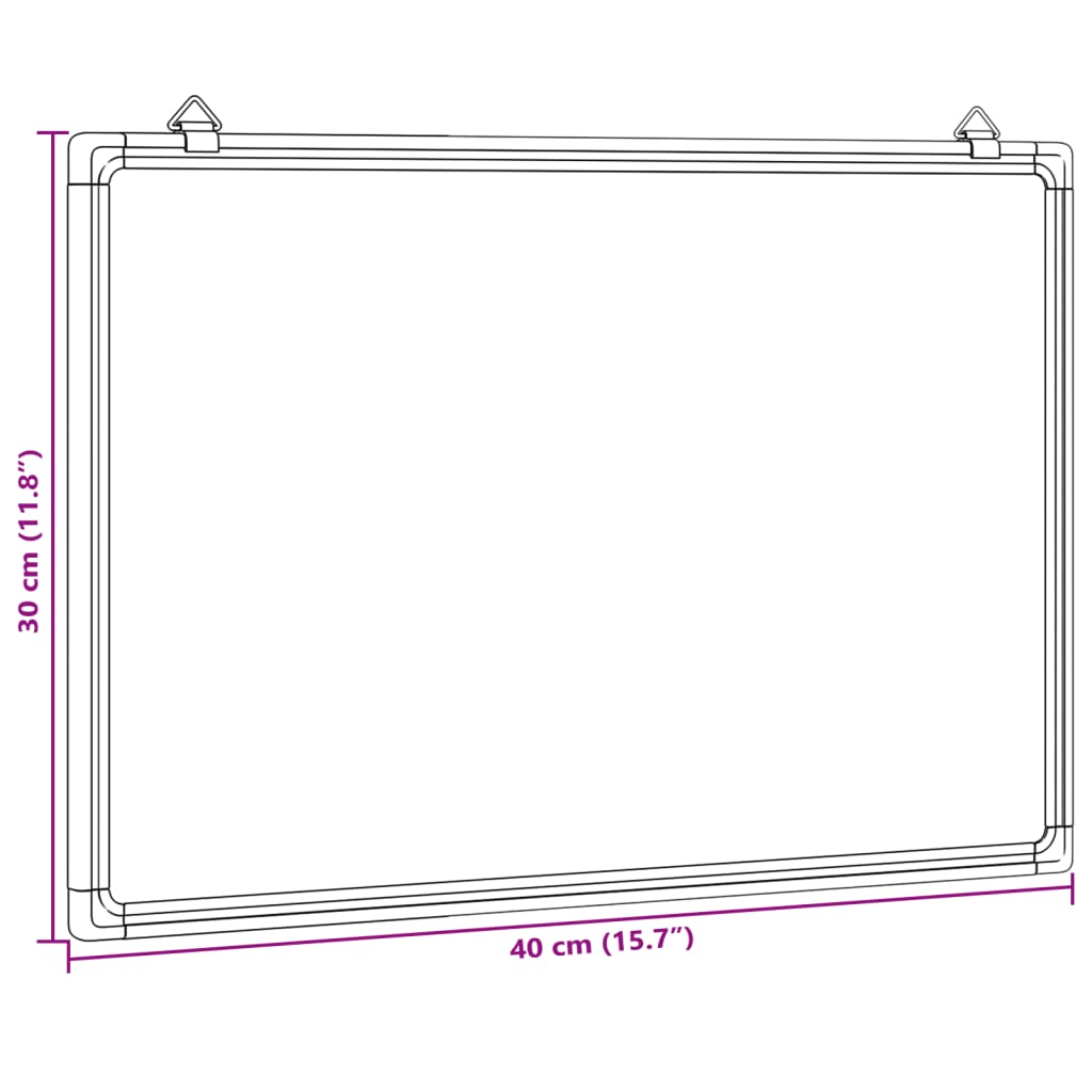 magnetisk whiteboard 40x30x1,7 cm aluminium