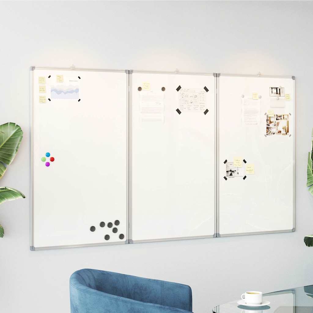 magnetisk whiteboard 120x80x1,7 cm foldbart aluminium