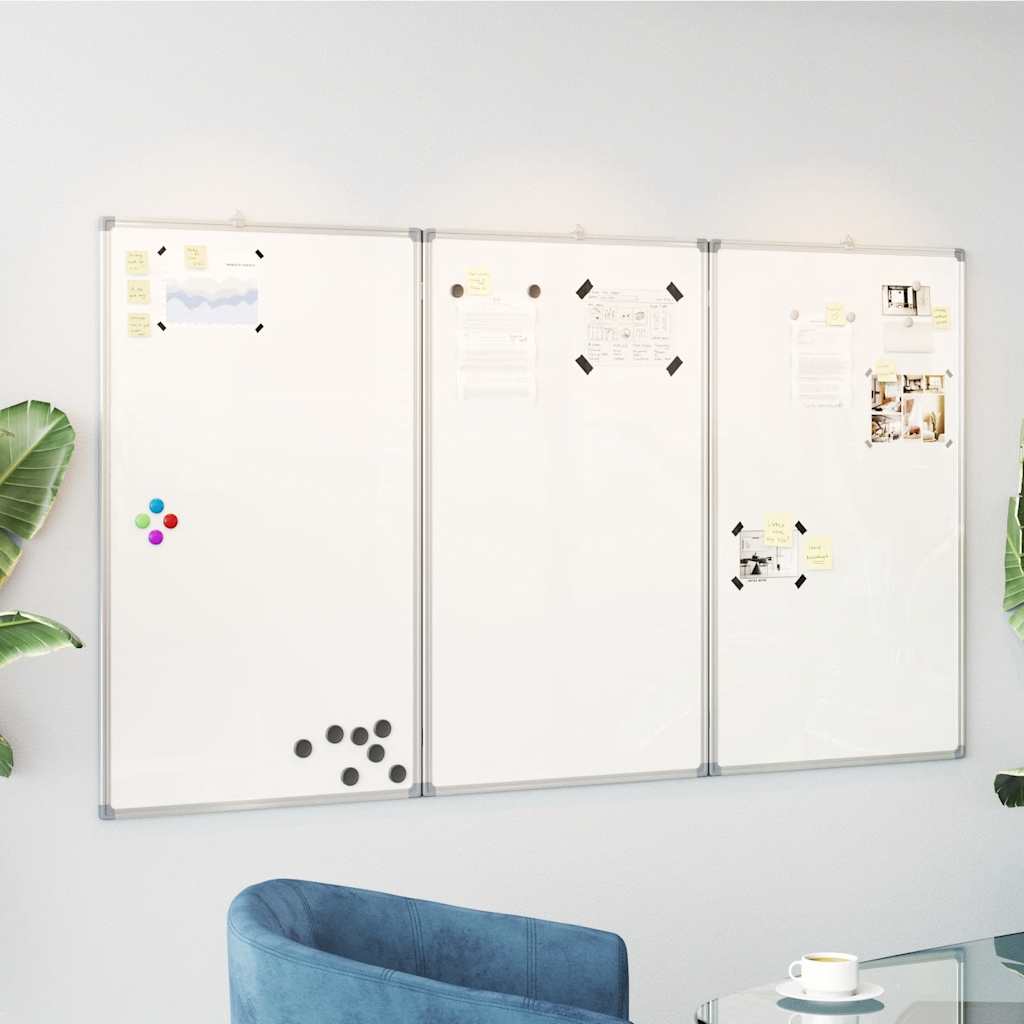 magnetisk whiteboard 180x80x1,7 cm foldbart aluminium