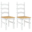 spisebordsstole 2 stk. Corona 42x47x107 cm massivt fyr hvid